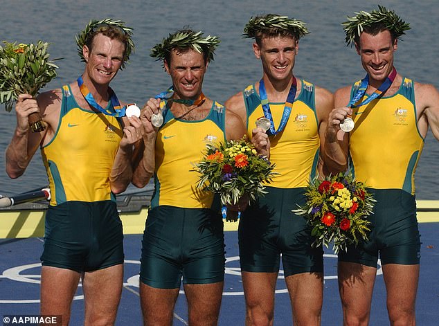 The Australian Olympic silver medallist (second from left) has pleaded guilty in court to assault