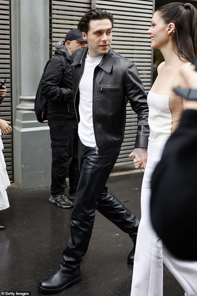 David's 1999 leather look has gone down in fashion history, with Victoria later admitting that the couple's decision to wear matching Gucci pieces still 'haunts me'