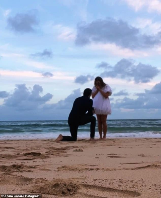 Adam got down on one knee on the beach during a romantic getaway in St Ives