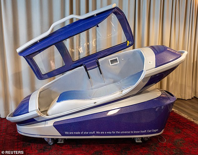 The 'Sarco' pod, whose creators say the occupant can press a button and cause his own death