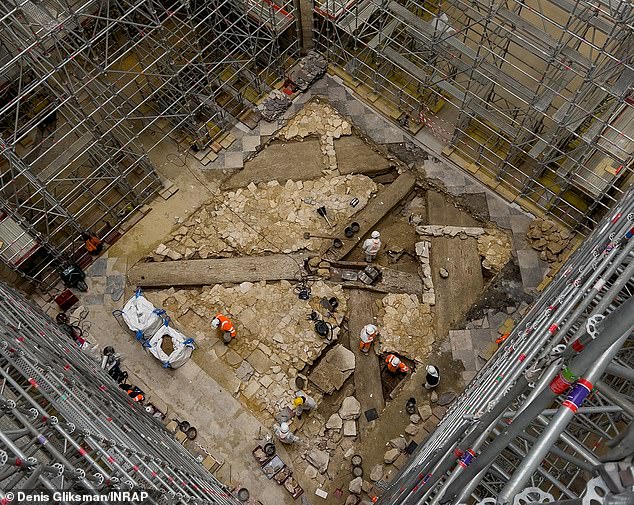 After the fire at Notre-Dame Cathedral in April 2019, two coffins were found under paving stones at a spot where the 'nave' and 'transept' meet