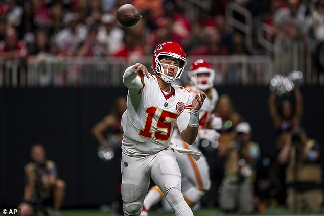 Mahomes and the Chiefs got away with a pass interference against the Falcons on Sunday