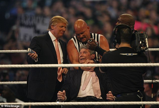 Austin was involved in the storyline that ended with Donald Trump shaving McMahon's head