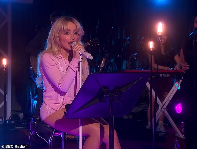 The three-time Grammy winner isn't alone, as Sabrina Carpenter (pictured) covered Good Luck, Babe on BBC Radio's Live Lounge in June, and the Jonas Brothers covered the trendy track during their August 3 concert in Florida.