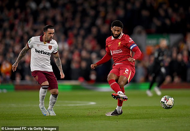 Joe Gomez (right) has not always felt comfortable in the heart of Liverpool's defence