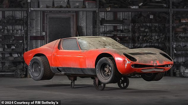 A red 1967 Lamborghini Miura is for sale for $450,000