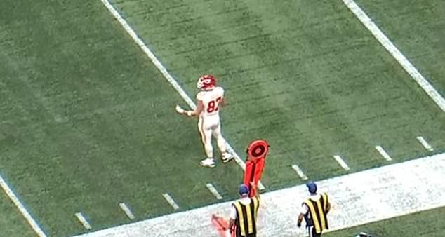 But then he discovers his Chiefs teammate's pass is intercepted in the end zone