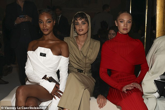 Jourdan Dunn, from left, Taylor Hill and Candice Swanepoel led the models in attendance