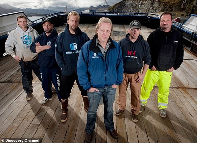 Mavar is seen on the right with the crew of Deadliest Catch, including Captain Sig Hansen (center), whom he would later sue