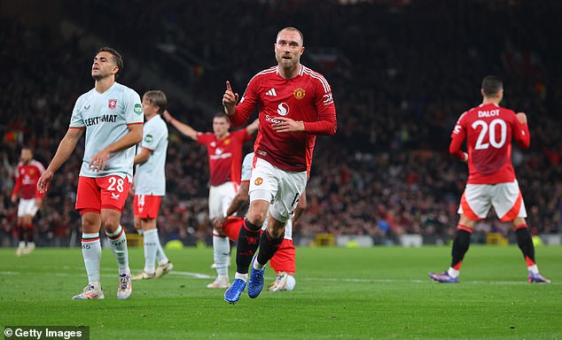 United took the lead in the first half after Christian Eriksen fired into the top corner