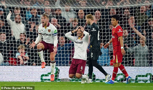 West Ham have been knocked out of the Carabao Cup after a disappointing 5-1 defeat to the Reds