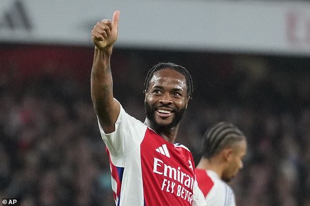 Raheem Sterling also scored his first ever goal for the Gunners in Wednesday's cup clash