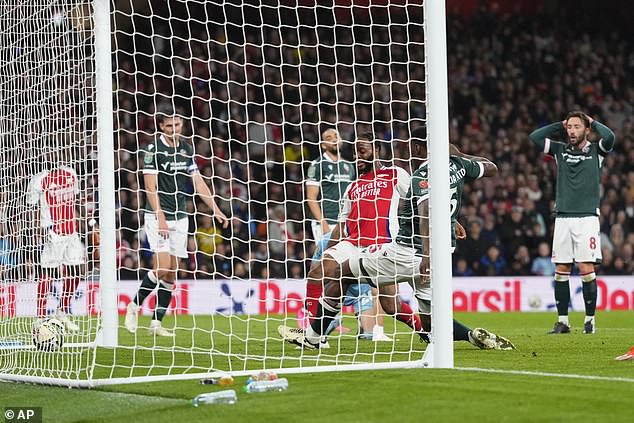 Sterling found the net from close range to score Arsenal's fourth goal against Bolton