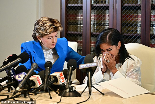 Thalia Graves became emotional during a press conference at her attorney Gloria Allred's law office in Los Angeles on September 24, 2024. She claims she has suffered for years from the trauma of the alleged rape by Diddy and the sexual assault by Sherman