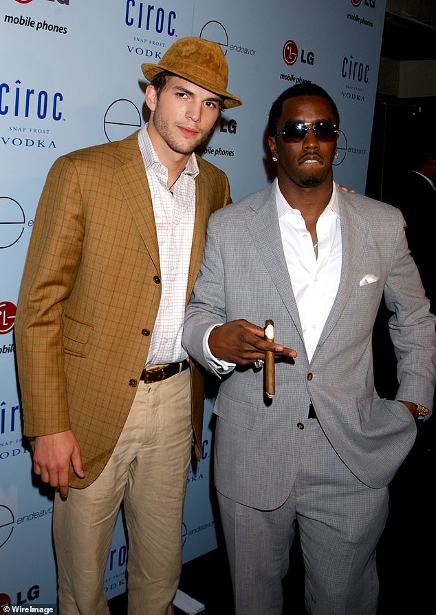 Kutcher and Diddy pictured in 2003