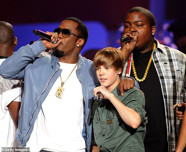 Bieber was just a kid when he struck up a friendship with Diddy (pictured with Diddy and Sean Kingston in 2010)