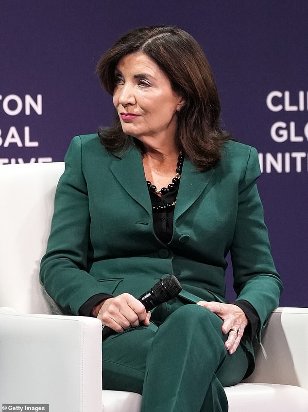 If Adams refuses to step down, New York Gov. Kathy Hochul, pictured, could use emergency powers to remove him from office before his term ends.