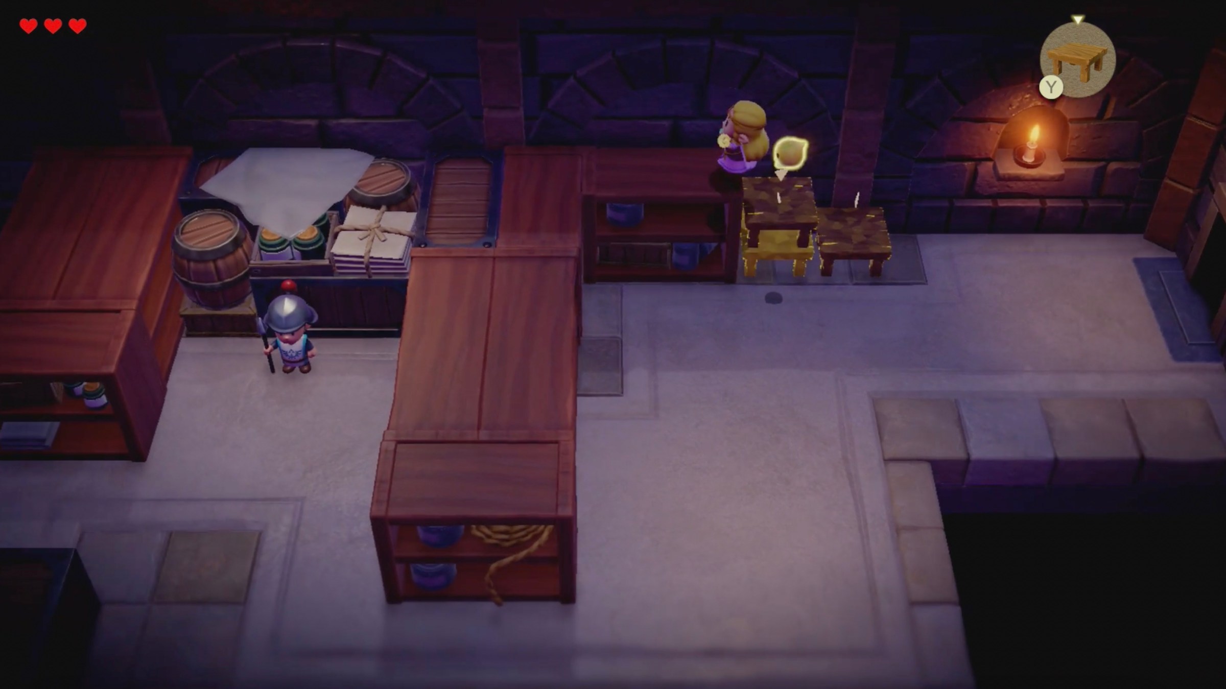 Zelda uses tables to create a staircase in Hyrule Castle Underground