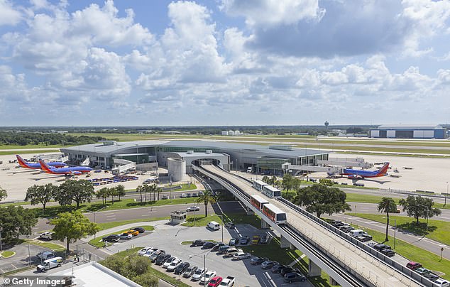 Tampa International Airport (pictured) and St. Pete-Clearwater International Airport have announced they will be closed soon in anticipation of the storms.