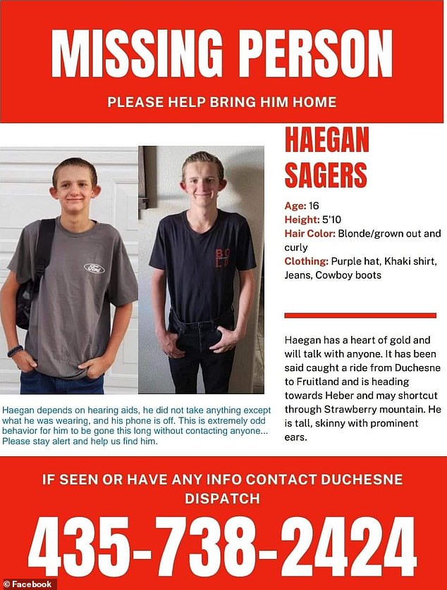 The sheriff's office previously posted about Sagers on Facebook after he was reported missing on July 10