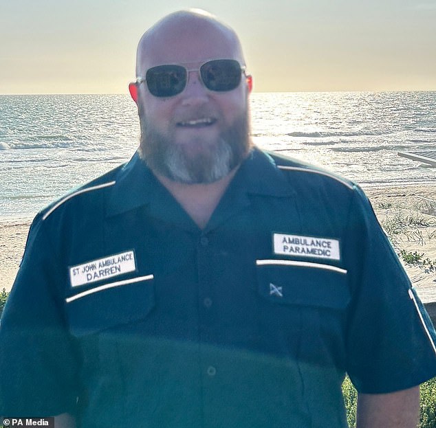 Darren (pictured) said of his job in Australia: 'I was a manager in Scotland for the last three years... I now earn more as a paramedic at the lowest level here in Australia'