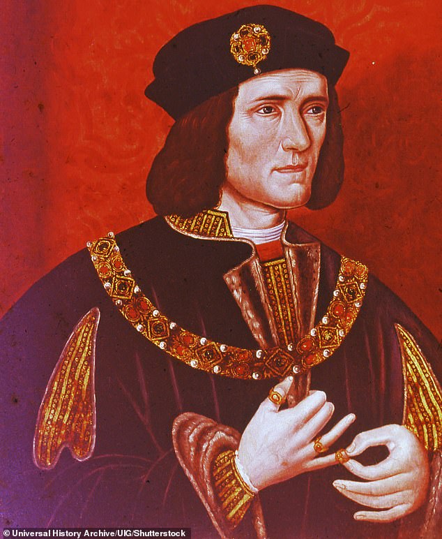 Richard was killed at the Battle of Bosworth Field on 22 August 1485 and his body was buried in Grey Friars Abbey in Leicester. However, his bones were removed and lost for centuries. In 2012 they were rediscovered under a car park and the bones were reburied in a new tomb in Leicester Cathedral in 2015. Pictured is a late 16th century oil portrait