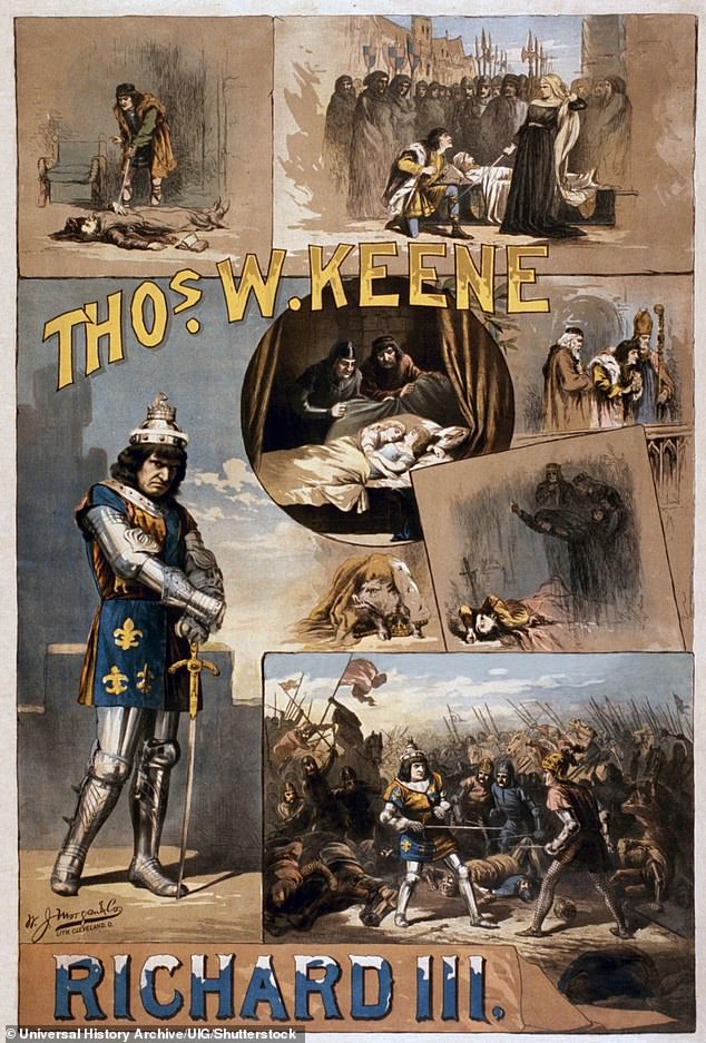 This 1884 poster advertises an American production of Shakespeare's play King Richard III