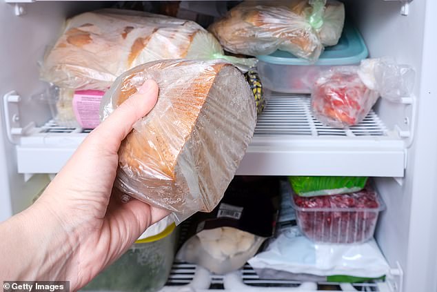 Cut a few slices of sourdough to freeze – this will make the bread feel like it's going to freeze further