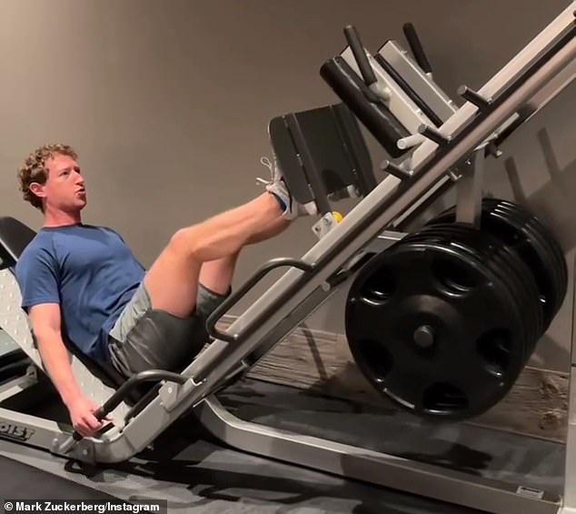 Zuckerberg has been working hard in the gym to get a muscular and toned body