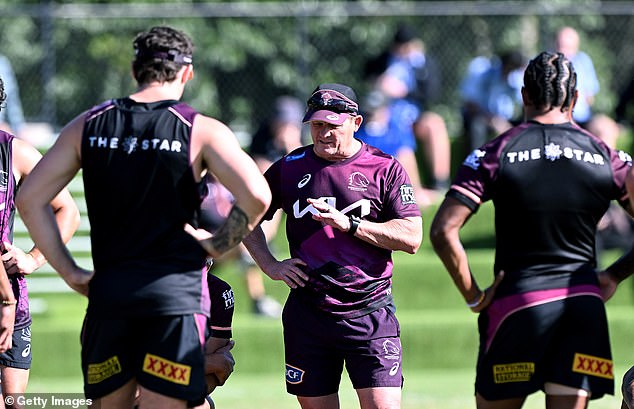 Walters (centre), a Broncos legend, coached 99 NRL games with the team and won five championships with the club as a player