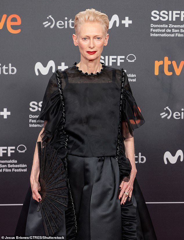 Tilda leads as Martha alongside Julianne Moore as Ingrid – who was not at the event on Thursday – but previously performed stylishly at Milan Fashion Week