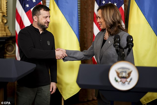 Ukrainian President Volodymyr Zelensky met with Vice President Harris on Thursday