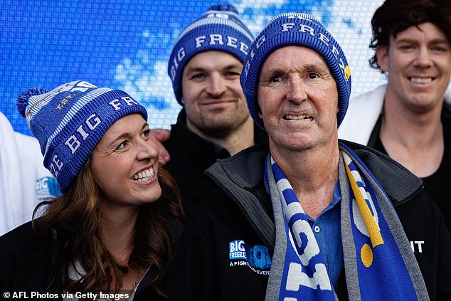 Neale Daniher, pictured with Bec Daniher, fights MND and could be part of Saturday's post-match ceremonies