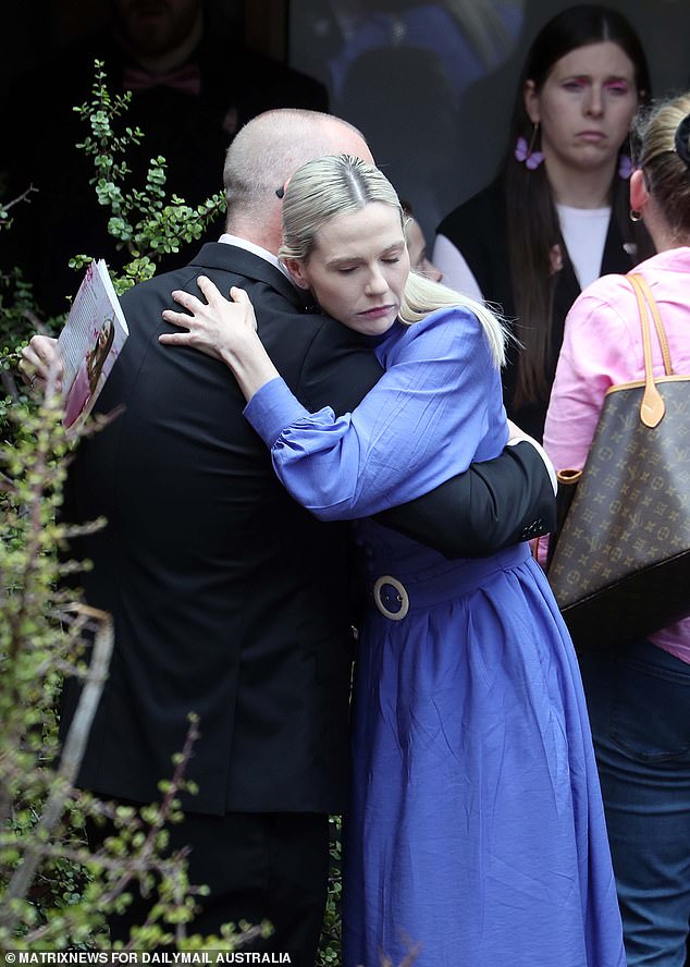 Charlotte's parents (pictured at their daughter's funeral) wept as they delivered her eulogy