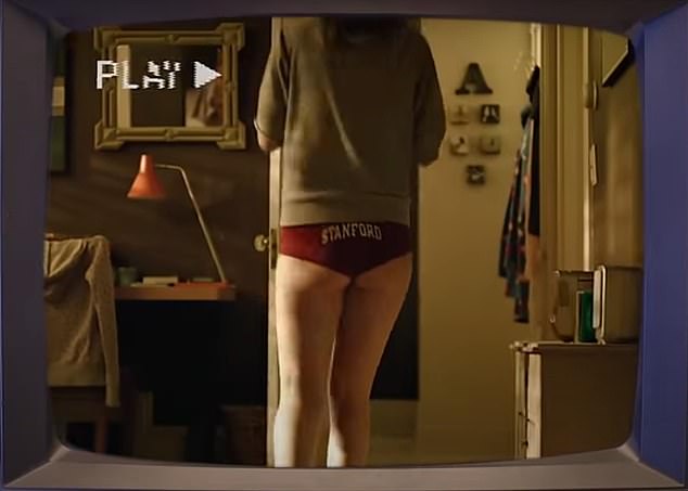 When asked about the Stanford booty shorts she wore in the scene, she admitted that she didn't get to keep them, but said they were 