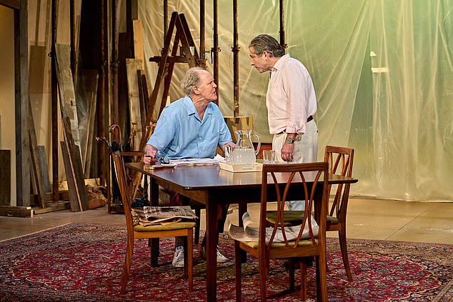 John Lithgow and Elliot Levey in Giant at the Royal Court Theatre