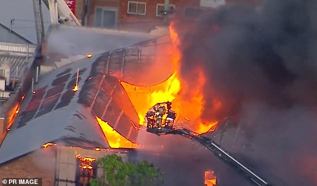 The fire started in a warehouse on Wednesday and then spread to nearby buildings