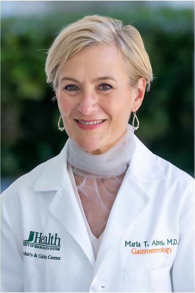 President of the American Gastroenterological Association Dr. Maria Abreu (pictured) believes two food additives are leading to the alarming increase in colon cancer cases in the US.