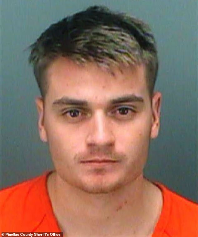 Brandon Russell, pictured, is a founding member of the neo-Nazi group Atomwaffen Division and has previously served time in prison for possessing bomb-making materials