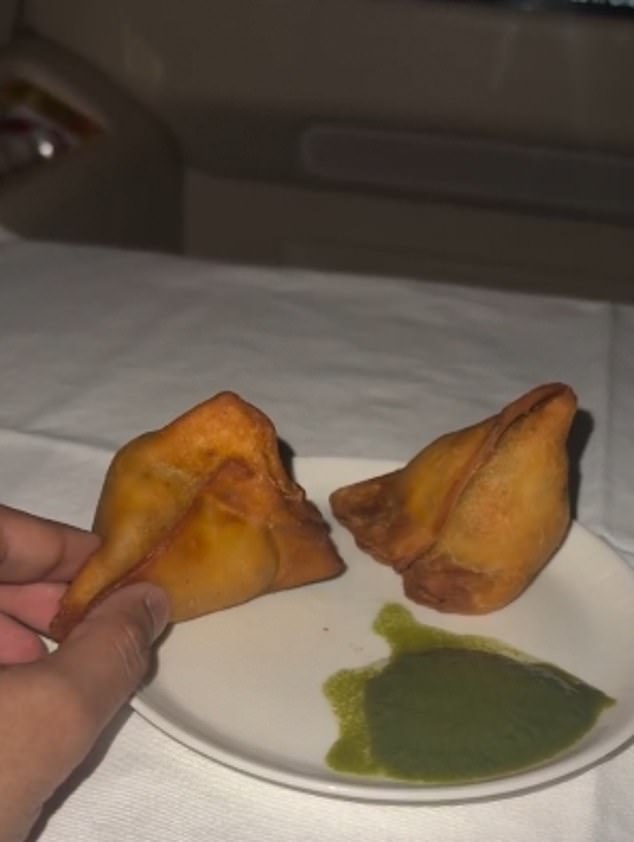 Patel said the samosas were stale on his first-class flight