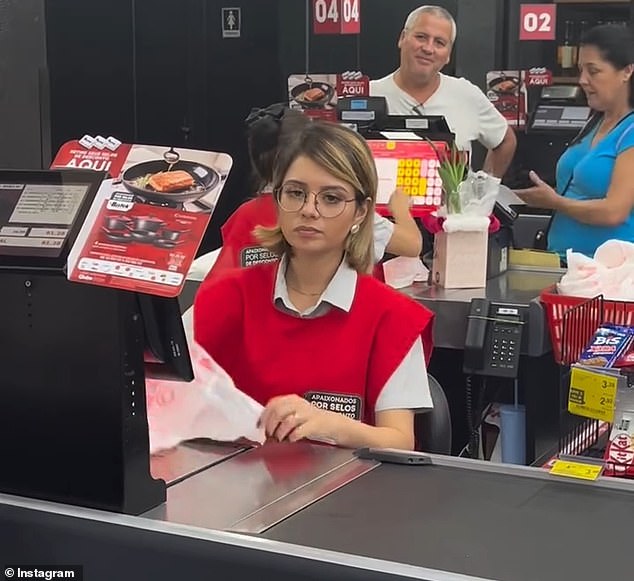 Jéssica Lira (pictured)'s days as a cashier at a supermarket in the city of Joinville in southeastern Brazil were numbered when a video in which an influencer asked if she looked like star singer Sandy went viral in June. Lira would work for another two weeks before quitting to focus on her career as an artist