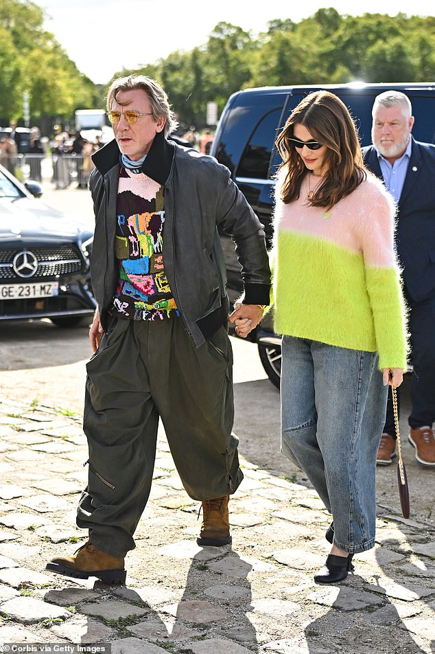 The star completed the look with wide-leg khaki pants tucked into a pair of distressed Timberland boots.