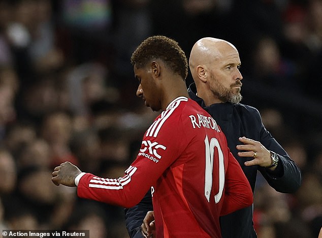 Rashford was left out of United's starting XI last weekend, but Erik ten Hag insisted he was not dropping the England star and was simply resting him.