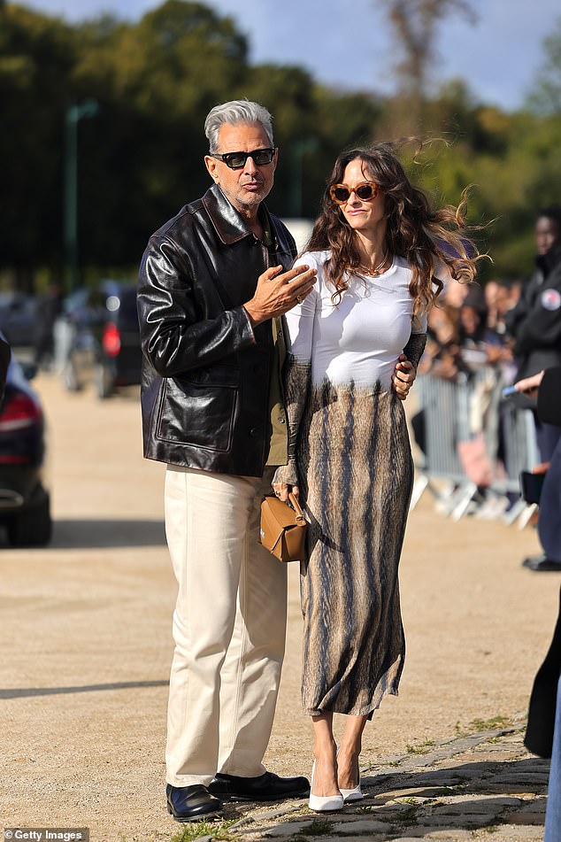 The actor, 71, looked typically dapper in a stylish leather jacket and cream chinos, which he teamed with a pair of black leather shoes and sunglasses