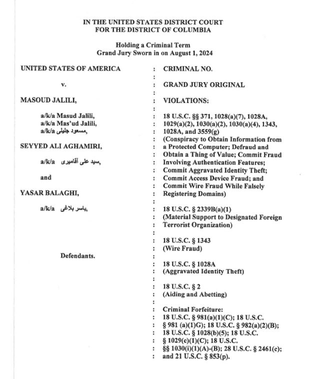 The indictment alleged that the three men – all members of the IRGC – were involved in an extensive hacking campaign that began in 2020. They targeted US officials, journalists and campaigners in an attempt to undermine the democratic process.