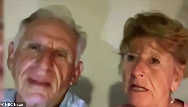 Using the 5G network on their phones, the couple was asked why they stayed in the area during the hurricane. Michele had a one-word answer: 'Yolo'