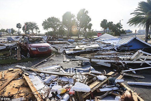 As of Friday morning, more than 3 million homes and businesses were without power, including 1.2 million in South Carolina, 1.1 million in Florida (pictured), 1 million in Georgia and 400,000 in North Carolina.