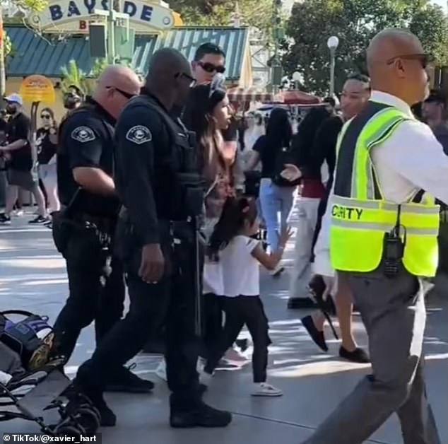 A viral video shows Diaz shouting obscenities as Anaheim police officers lead her out of the park