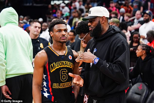 Bronny will be teammates with his father, LeBron James, on the LA Lakers this season