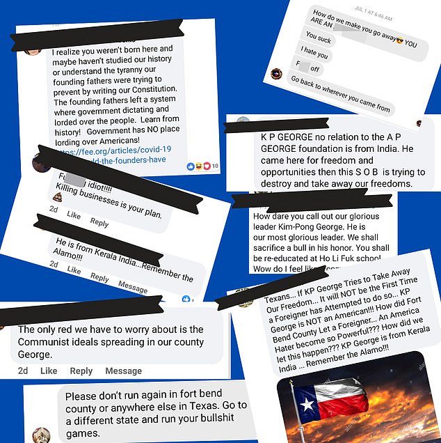 A 2020 tweet shows George posting a collage of the racist comments he received - some under the alias 'Antonio Scalywag'